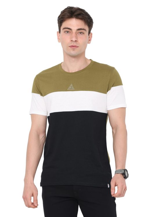 ANTI-MICROBIAL MEN’S T-SHIRT-ROUND NECK (TRI  COLOR)